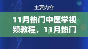 11月热门中医学视频教程,多元观点下的深入探讨