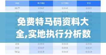 免费特马码资料大全,实地执行分析数据_粉丝款1.446