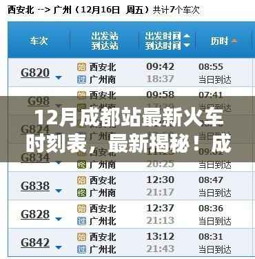 揭秘!成都站火车时刻表十二月版,出行信息一手掌握