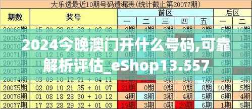 2024今晚澳门开什么号码,可靠解析评估_eShop13.557