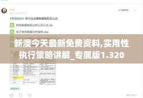 新澳今天最新免费资料,实用性执行策略讲解_专属版1.320