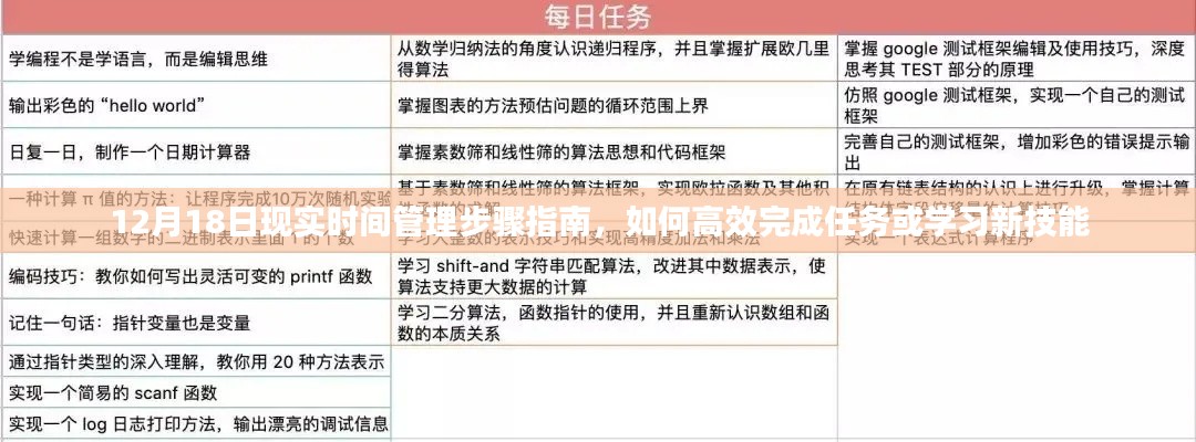 12月18日现实时间管理指南,高效完成任务与学习新技能的步骤