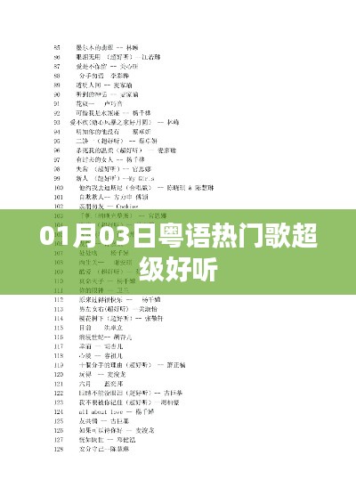 粤语热门歌曲精选,每日更新超好听旋律